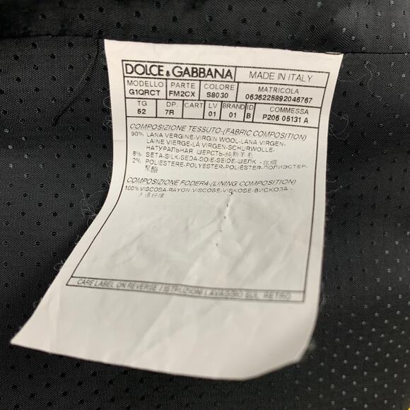 DOLCE & GABBANA Size 42 Regular Charcoal Black Wool Blend Vest Suit - Picture 6 of 8